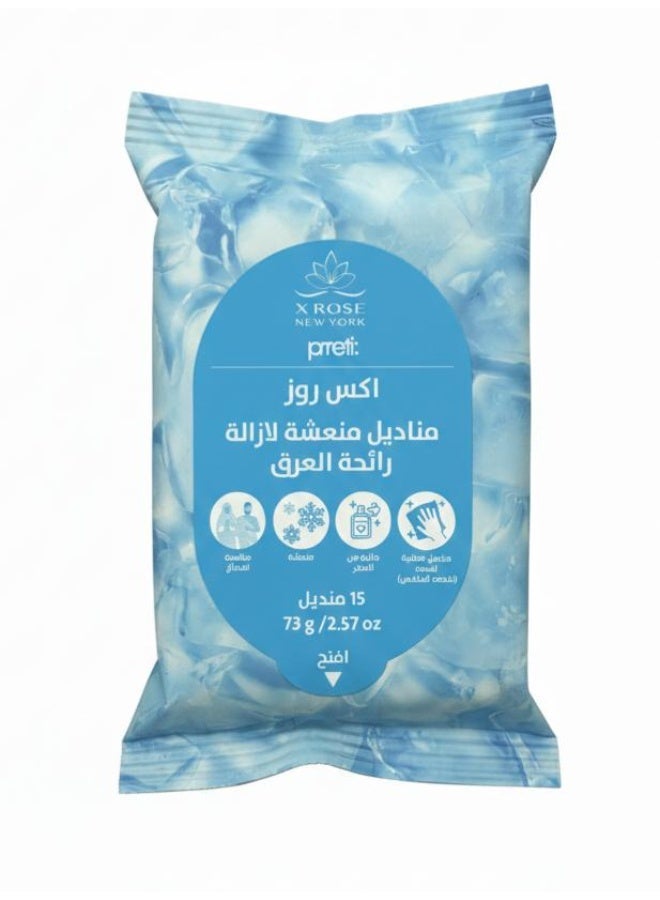 PRRETI X Rose Fresh Deodorant Wipes - 15 Wipes - Image 1